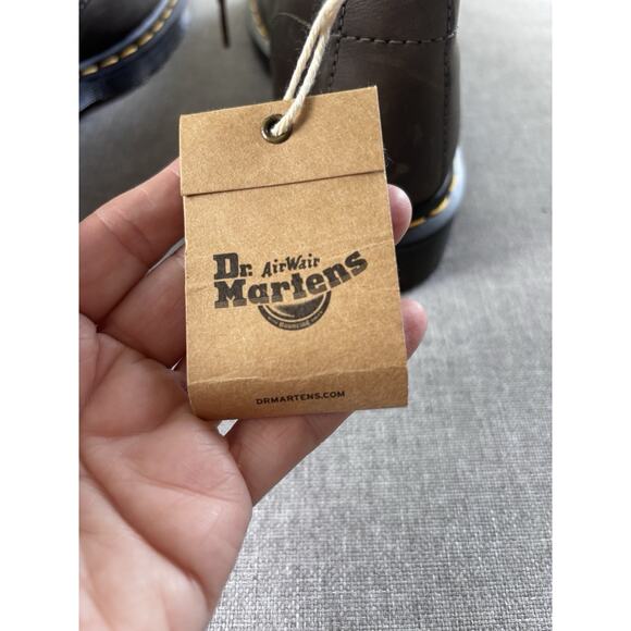 New Dr. Martens 1460 Serena Faux Fur Lined Boots Women's Sz 9 Khaki Grey Atlas - Picture 10 of 13